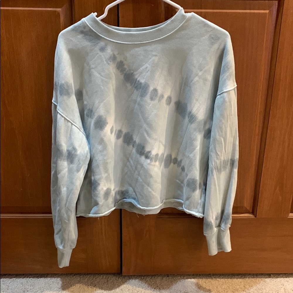 Tie-Dye Women's Top - Blue and Gray